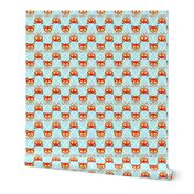 Baby Fox Light Aqua Quatrefoil