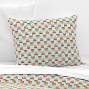 Baby Fox Light Aqua Quatrefoil