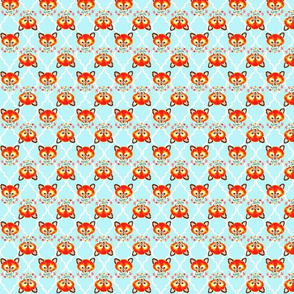 Baby Fox Light Aqua Quatrefoil