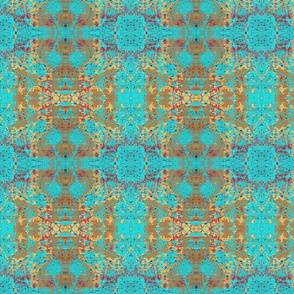 Golden Teal Kaleidoscope