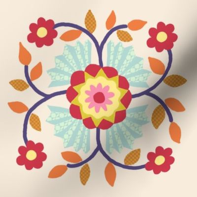 Baltimore Quilt Panel -Floral Fan