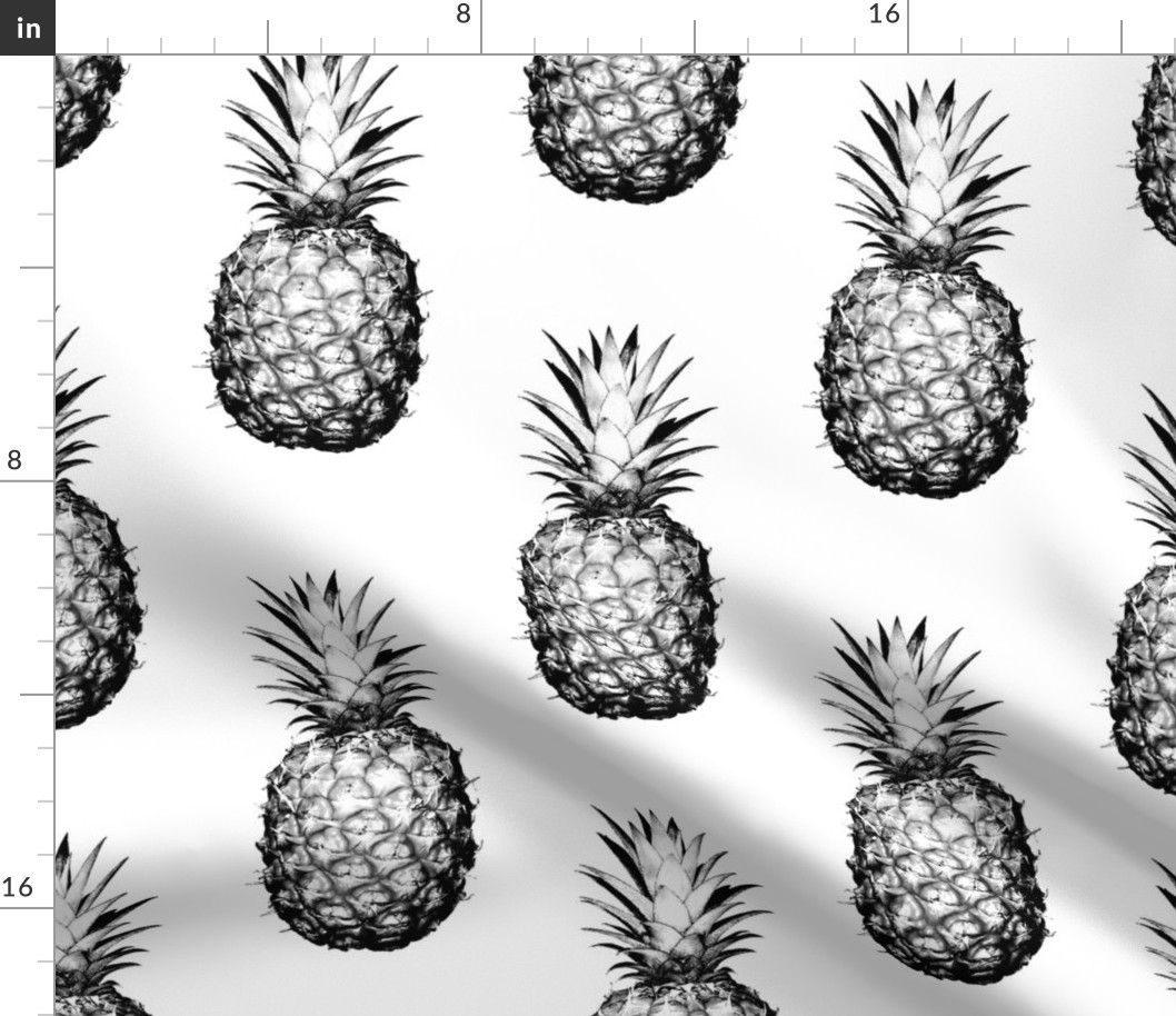 Pineapples black and white large