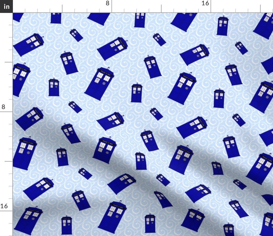 Police Box White Swirls