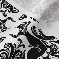 I Love Craft (Cthulhu Damask) black and white