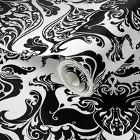 I Love Craft (Cthulhu Damask) black and white