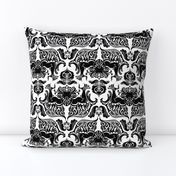 I Love Craft (Cthulhu Damask) black and white