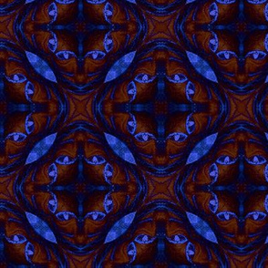 Sphynx Cat Eye Abstracted Psychedelic Blue & Maroon