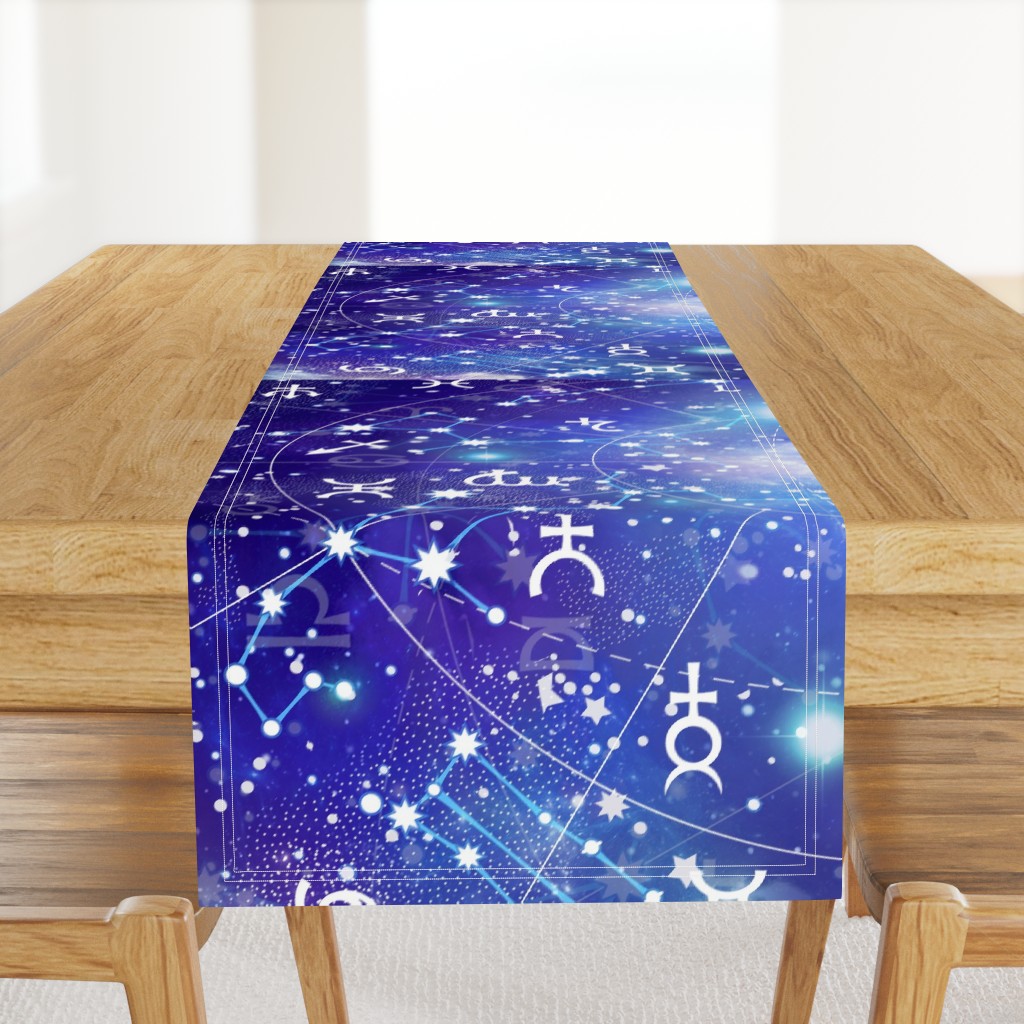 Blue Purple Zodiac Galaxy Galactic Print