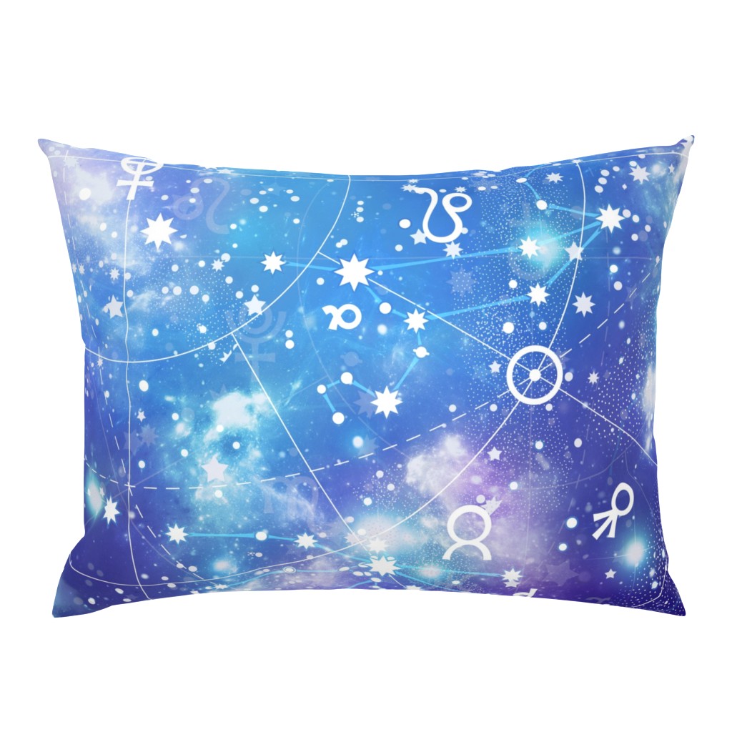 Blue Purple Zodiac Galaxy Galactic Print