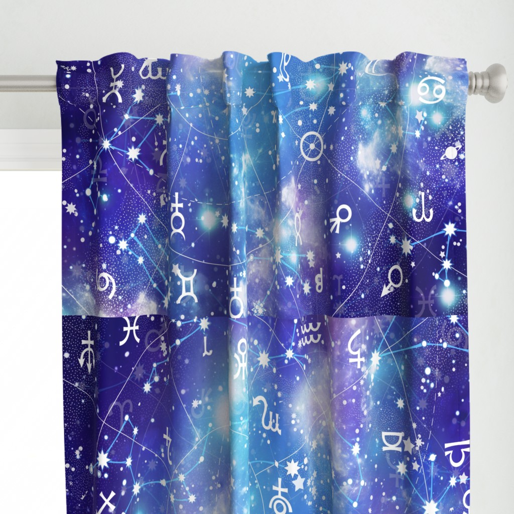 Blue Purple Zodiac Galaxy Galactic Print