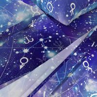 Blue Purple Zodiac Galaxy Galactic Print