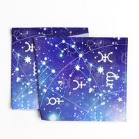 Blue Purple Zodiac Galaxy Galactic Print