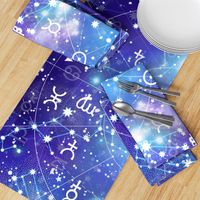 Blue Purple Zodiac Galaxy Galactic Print