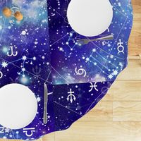 Blue Purple Zodiac Galaxy Galactic Print