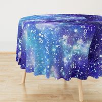 Blue Purple Zodiac Galaxy Galactic Print