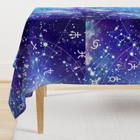 Blue Purple Zodiac Galaxy Galactic Print