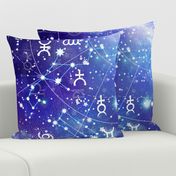 Blue Purple Zodiac Galaxy Galactic Print