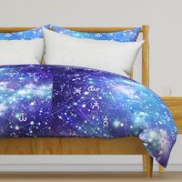 Blue Purple Zodiac Galaxy Galactic Print