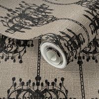 Chandelier Damask on Linen