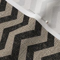 Chevron in Black on Linen