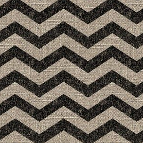 Chevron in Black on Linen