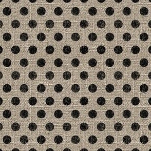 Dots in Black on Linen