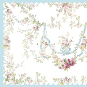 Rococo Roses Tea Towel