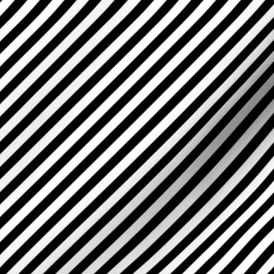 Diagonal Stripes - Black and White