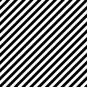 Diagonal Stripes - Black and White