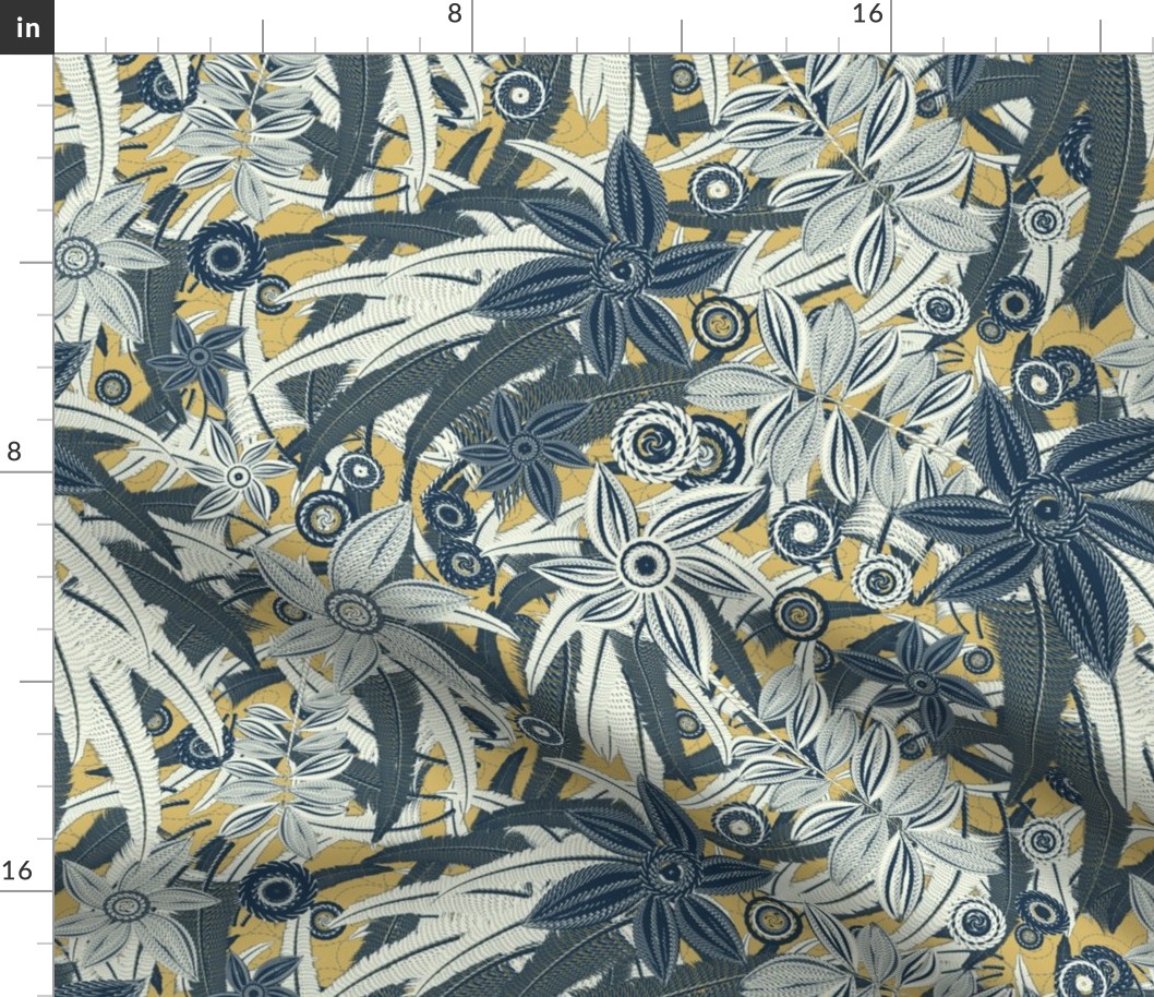 floral on yellow