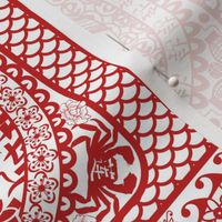 Lady Luck Chinese Paper Cut with Dragon Scales