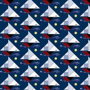 Tangram Sailboat Regatta in  Navy