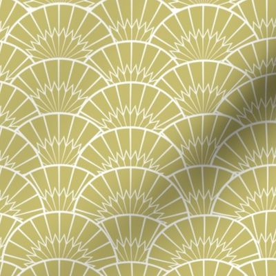 Art Deco Fantail in Mustard Yellow - Small
