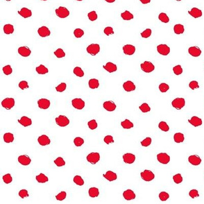 painted polka dots in  red