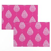 Moroccan Paisley Fuschia and white