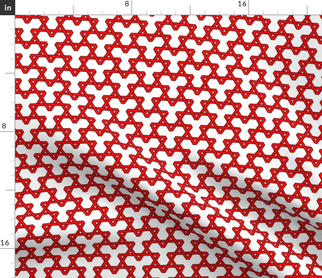 Red Triangles on White
