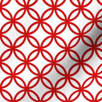 Chinese fretwork, circles, red by Su_G_ ©Su Schaefer