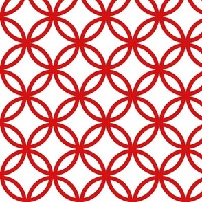 Chinese fretwork, circles, red by Su_G_ ©Su Schaefer