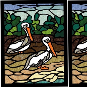 Pelican Stained Glass Panels