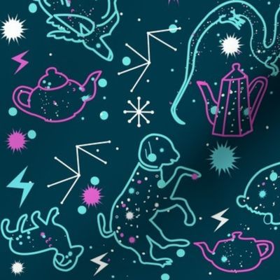 Animals flying on tea constellations-ed