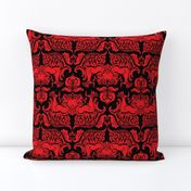 I Love Craft (Cthulhu Damask) in Red and Black