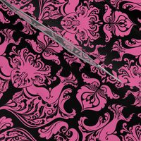 I Love Craft (Cthulhu Damask) Pink and Black
