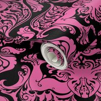 I Love Craft (Cthulhu Damask) Pink and Black