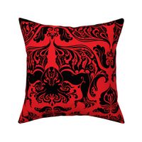 I Love Craft (Cthulhu Damask) Black and Red