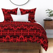 I Love Craft (Cthulhu Damask) Black and Red