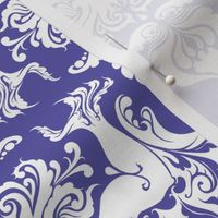 I Love Craft (Cthulhu Damask) White and Purple