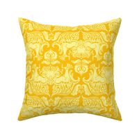 I Love Craft (Cthulhu Damask) Yellow