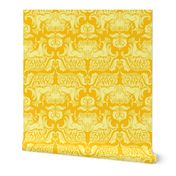 I Love Craft (Cthulhu Damask) Yellow