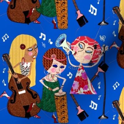 The Jazzy Jezebels, blue, large scale