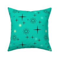 Atomic Starburst on Turquoise 